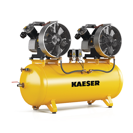 KAESER Industrie-Kolbenkompressor Doppelanlage Modell KCD 630-350 mit Schalldämmhaube
