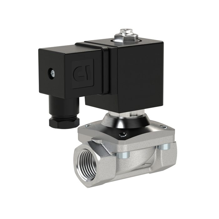 RIEGLER 2/2 MV, NC, ES, G1/2, DN13, PN 0-12, NBR, zwangsg., 24V DC