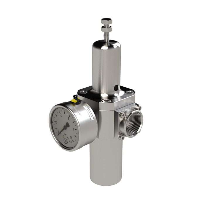 RIEGLER Stainless steel filterregler 1.4404, reversible, G 1, 1,0 - 17 bar