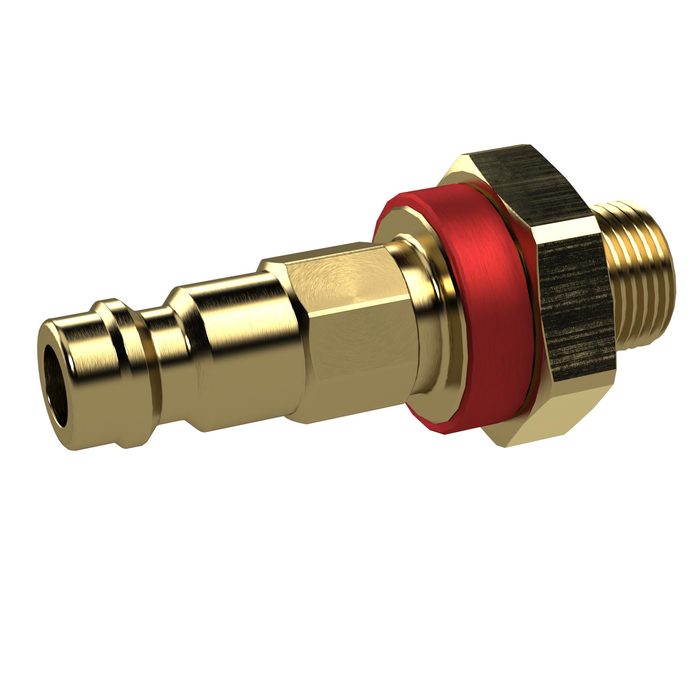 [137005] RIEGLER Unverwechselbarer Nippel NW 5, Messing blank, G 1/8 AG, rot
