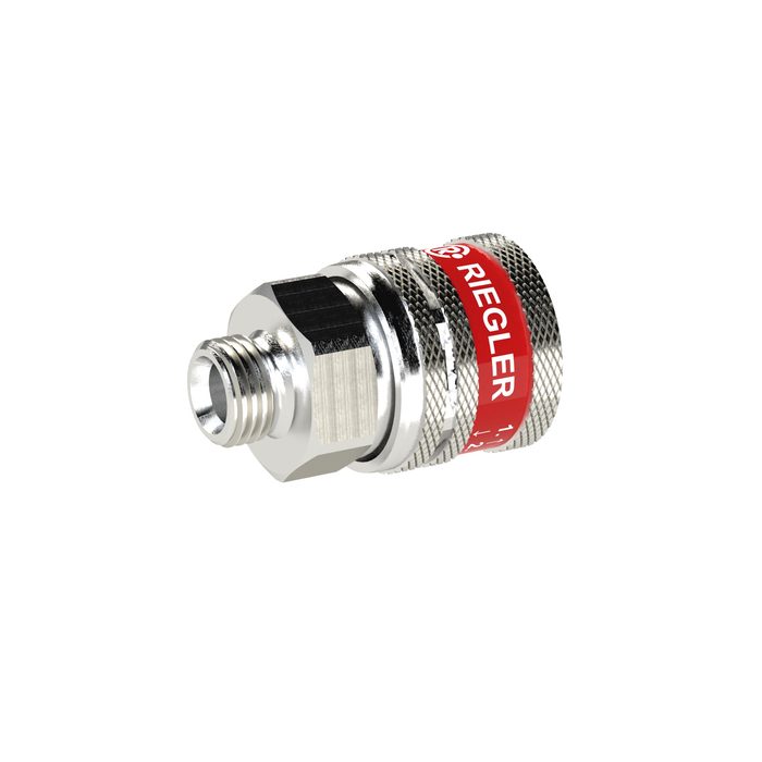 [129967] RIEGLER Safety coupling NW 7,8, Typ SEK, nickel-plated brass, G 3/8 AG