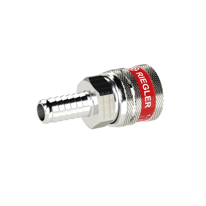 [129974] RIEGLER Safety coupling NW 7,8, Typ SEK, nickel-plated brass, spout LW 9