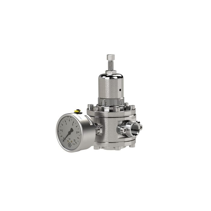 RIEGLER Edelstahl-Druckregler, 1.4404, nicht rückst., G 1/2, 1,0 - 15 bar