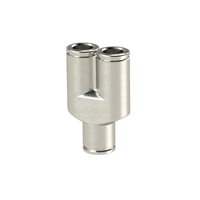 RIEGLER Y-connector "metallica", for hose outer Ø 10, MS nickel-plated.