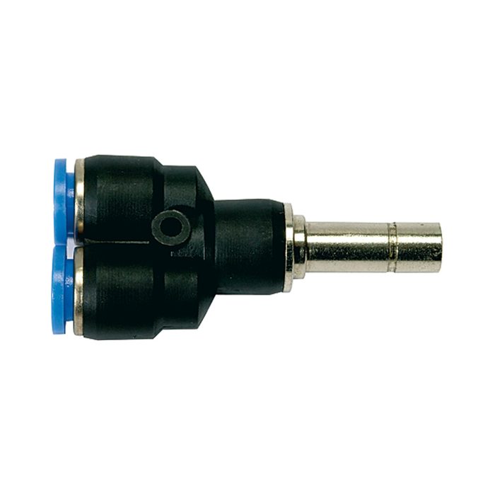 RIEGLER Y-connector, "Blue series" plug-in nipple, key/plug Ø 12