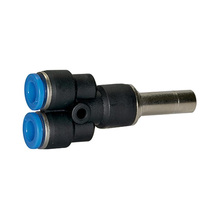 RIEGLER Y-connector, plug-in nipple 12 mm "Blue series" hose Ø 10