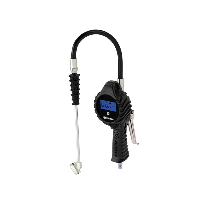 [116965] RIEGLER Digital hand tire inflator TS, Mano Ø 80 mm, 0-12 bar