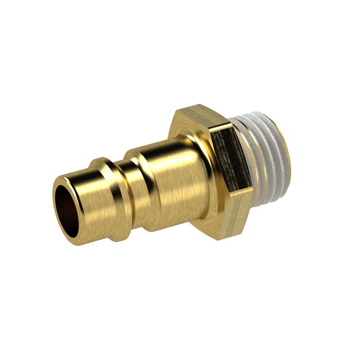 RIEGLER Nippel für Kupplungen NW 7,2 - NW 7,8, Messing blank, R 1/4 AG