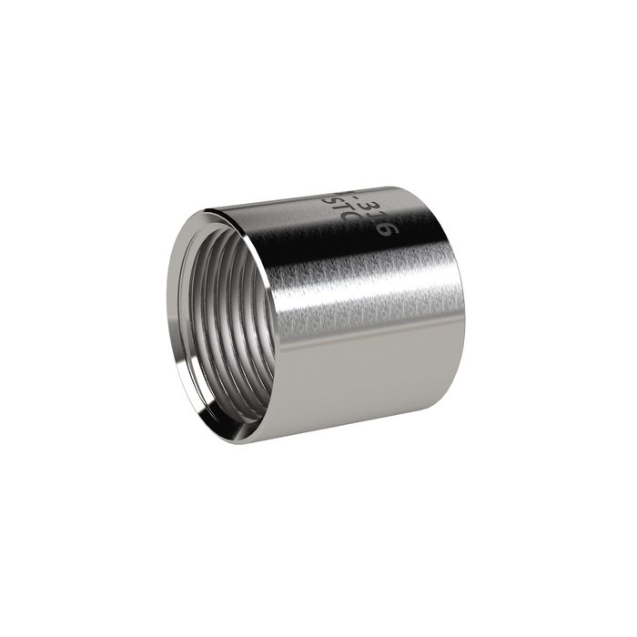 RIEGLER Muffe, rund, Rp 1 1/2, Edelstahl 1.4408