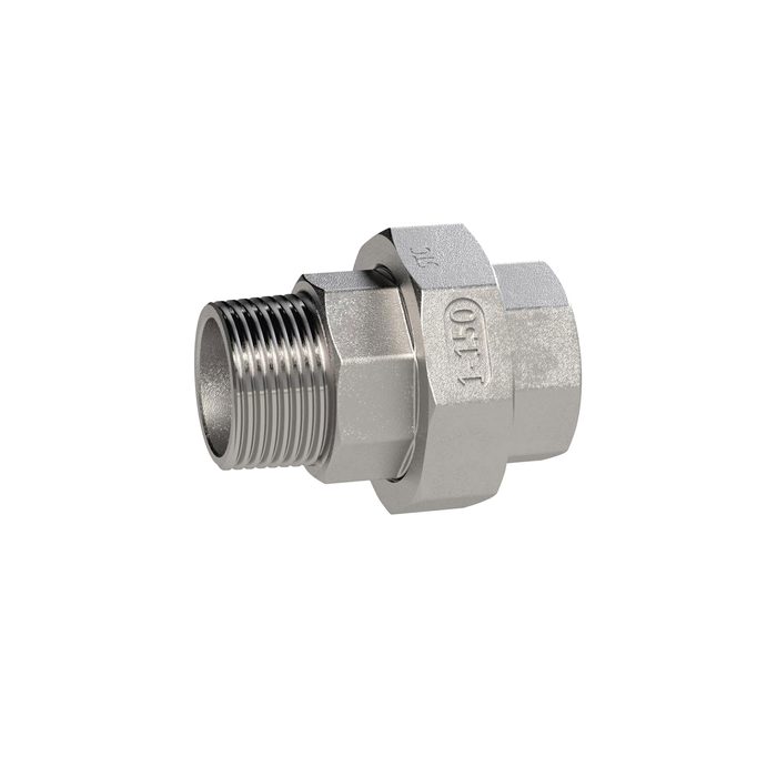RIEGLER lös. Doppelgew.nippel, flachdicht., Rp/R1/2, I/A, SW38, ES 1.4408