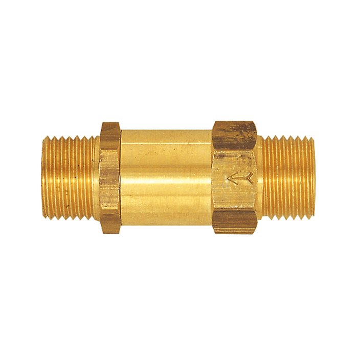 RIEGLER Rückschlagventil, Durchgangsform, MS, G 1 AG, 0,1 - 0,2 bar
