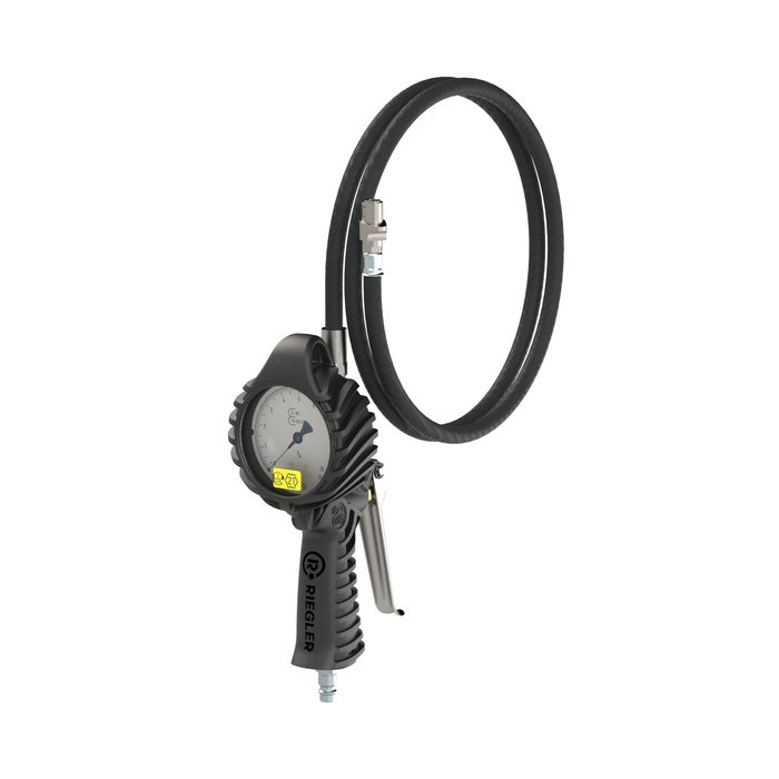 [137647] RIEGLER Hand-held tire gauge QS, Mano Ø 80 mm, calibrated, 0 - 12 bar