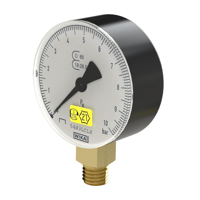 RIEGLER Manometer ø 63 mm, eichbar, G 1/4, Anschluss unten