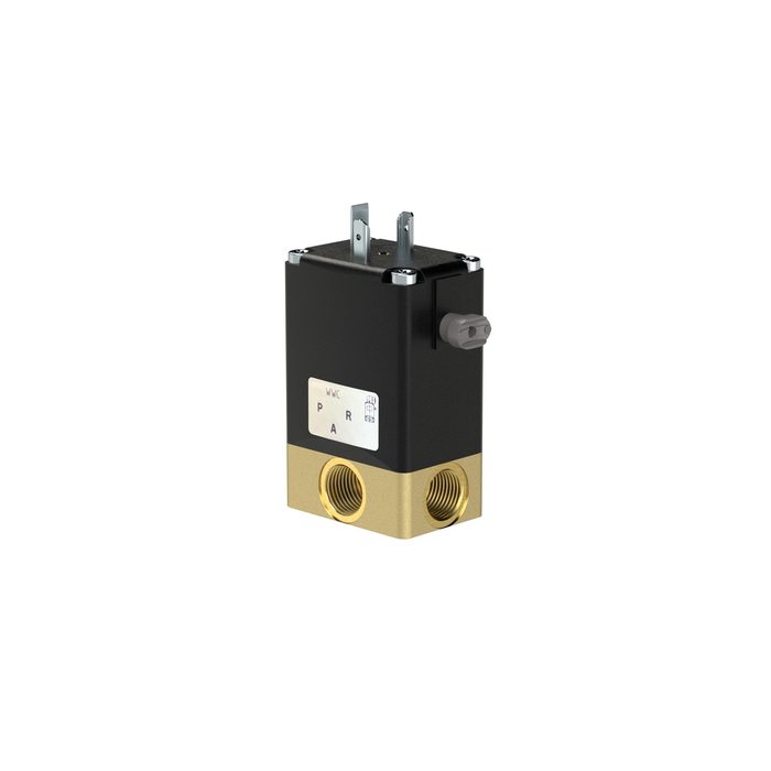 RIEGLER 3/2 We-MV, NC, MS, G 14, DN 4.0, PN 0-5, NBR, direct 24V AC