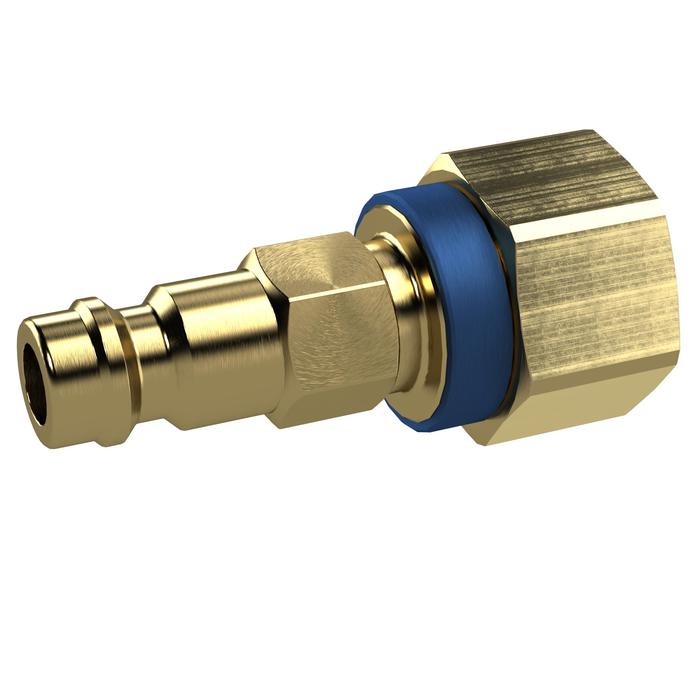 [137187] RIEGLER Unverwechselbarer Nippel NW 5, Messing blank, G 1/8 IG, blau