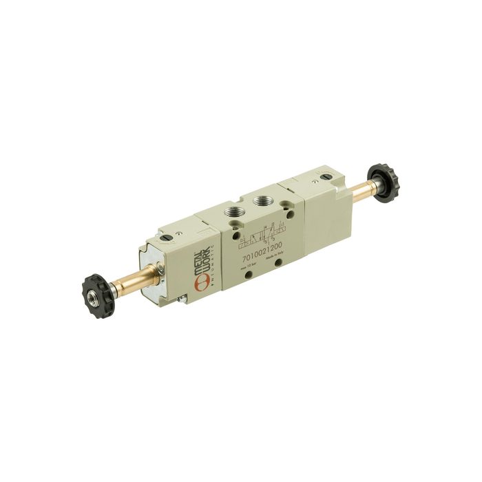 RIEGLER 5/2-way valve, electropneumatic, ext. control air, bistable, G 1/8