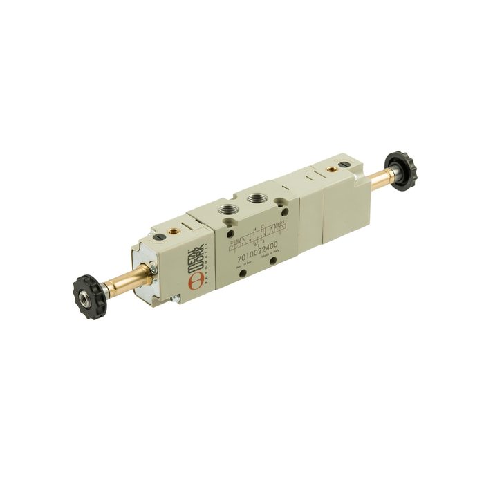 RIEGLER 5/3-Wegeventil, elektropn., ext. Steuerl., Mitte entlüftet, G 1/4