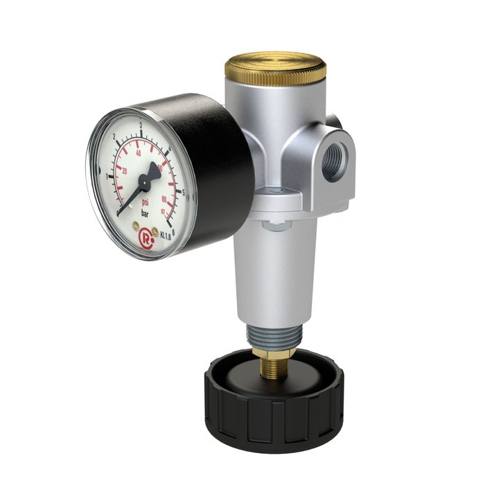 RIEGLER Konstant-Druckregler inkl. Manometer, BG 1, G 1/4, 0,2 - 6 bar