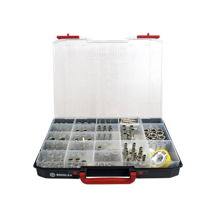 RIEGLER Sortimentsbox, Messingdrehteile vernickelt