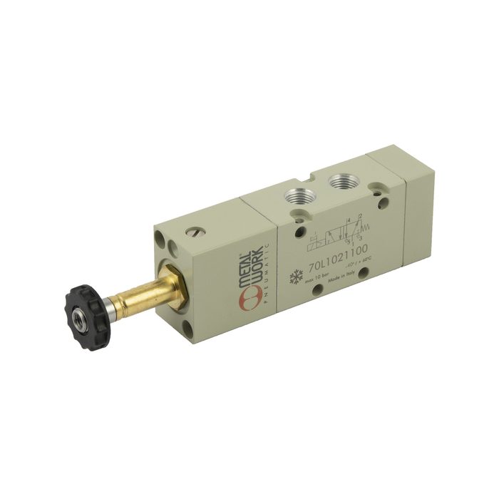 RIEGLER 5/2-way valve, cryogenic, electropneumatic, monostable, G 1/8