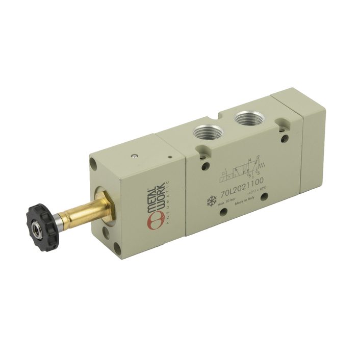 RIEGLER 5/2-way valve, cryogenic, electropneumatic, monostable, G 1/4