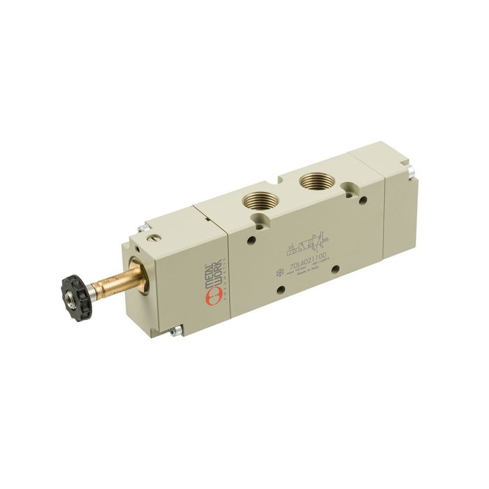 RIEGLER 5/2-way valve, cryogenic, electropneumatic, monostable, G 3/8