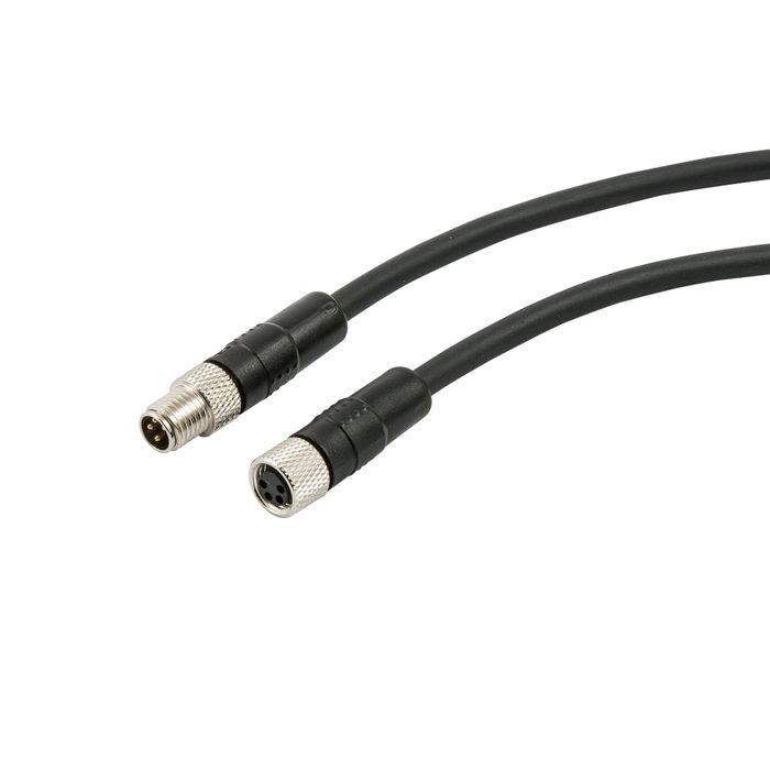 RIEGLER connection cable, M8 plug 0° / M8 socket 0°, 4-pin, 10 m