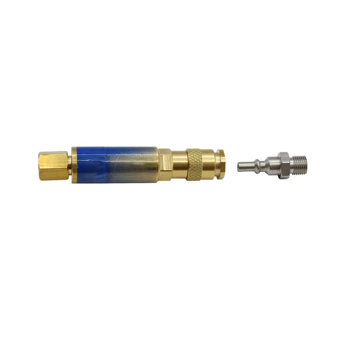 RIEGLER safety coupling, mounting on pressure reducer, fuel gas, G 3/8 LH